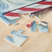 レトロのヴィンテージのクリスマスのサンタのお祝いのパズル ジグソーパズル (側面)