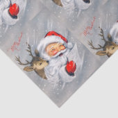 レトロのヴィンテージのクリスマスのサンタのトナカイのパーティー 薄葉紙 (詳細)