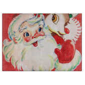 レトロのヴィンテージのクリスマスのサンタのトナカイの切断 カッティングボード (正面)