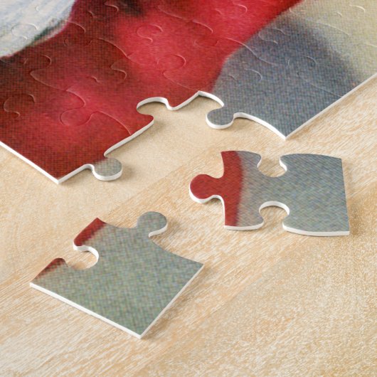 レトロのヴィンテージのクリスマスのサンタの休日カードパズル ジグソーパズル (側面)