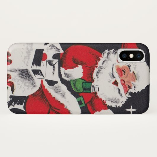 レトロのヴィンテージのクリスマスのサンタの電話箱10 Case-Mate iPhoneケース (裏面(横))