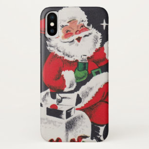 レトロのヴィンテージのクリスマスのサンタの電話箱10 iPhone X ケース