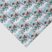 レトロのヴィンテージのクリスマスのシカのパーティーのティッシュ 薄葉紙 (詳細)