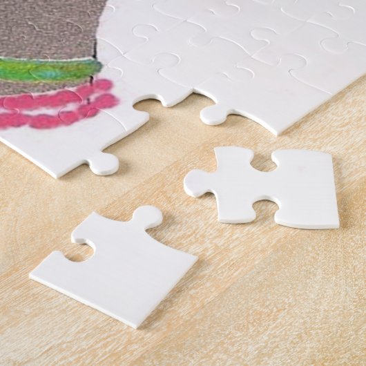 レトロのヴィンテージのクリスマスのトナカイのお祝いのパズル ジグソーパズル (側面)