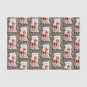 レトロのヴィンテージのクリスマスのトナカイのパーティーのティッシュ 薄葉紙 (正面)
