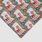 レトロのヴィンテージのクリスマスのトナカイのパーティーのティッシュ 薄葉紙 (詳細)