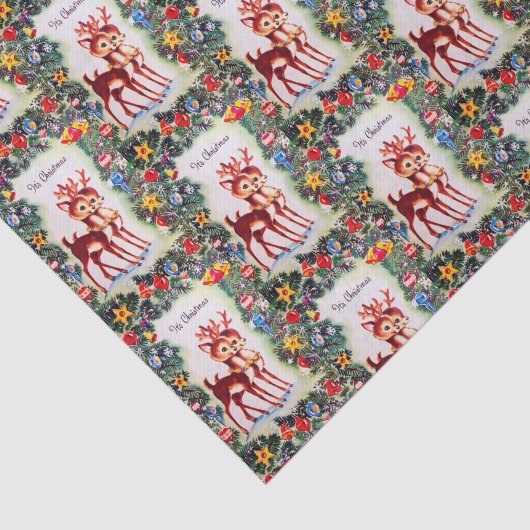 レトロのヴィンテージのクリスマスのトナカイのパーティーのティッシュ 薄葉紙 (詳細)