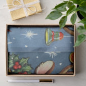 レトロのヴィンテージのクリスマスのトナカイの休日のティッシュ 薄葉紙 (ギフト)