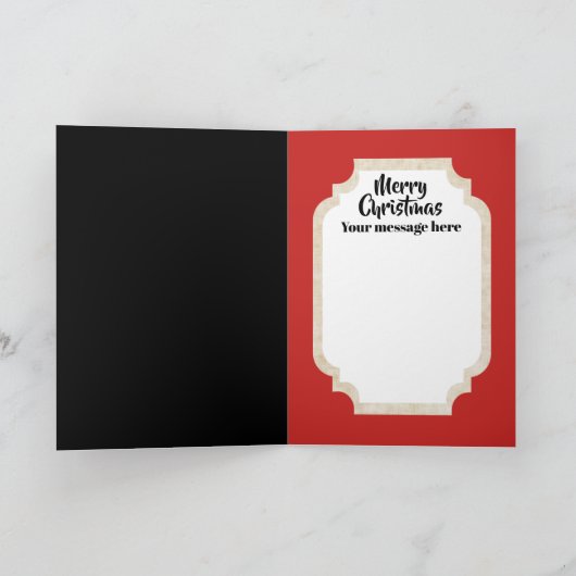 レトロのヴィンテージのクリスマスのベーキングの女の子はメッセージを加えます シーズンカード (内部)