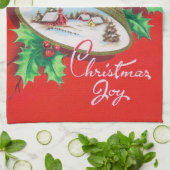 レトロのヴィンテージのクリスマスの休日の台所タオルの鐘 キッチンタオル (折り畳み)