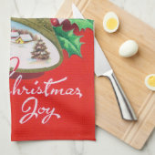 レトロのヴィンテージのクリスマスの休日の台所タオルの鐘 キッチンタオル (四つ折り)