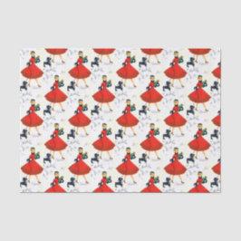 レトロのヴィンテージのクリスマスの休日の女性ティッシュ 薄葉紙