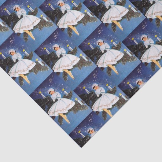 レトロのヴィンテージのクリスマスの休日の女性パーティー 薄葉紙 (詳細)