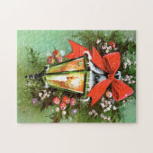 レトロのヴィンテージのクリスマスの休日ランプのパズル ジグソーパズル (横)