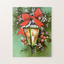 レトロのヴィンテージのクリスマスの休日ランプのパズル ジグソーパズル