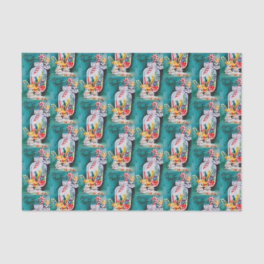 レトロのヴィンテージのクリスマスの天使のパーティー 薄葉紙 (正面)