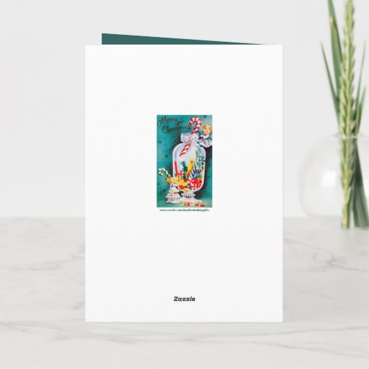 レトロのヴィンテージのクリスマスの天使はメッセージカードを加えます シーズンカード (裏面)