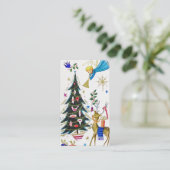 レトロのヴィンテージのクリスマスの天使 名刺 (スタンド正面)