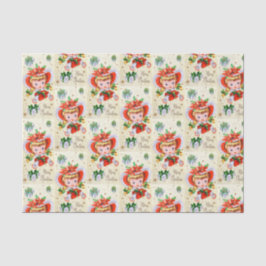 レトロのヴィンテージのクリスマスの女の子の休日のパーティのティッシュ 薄葉紙