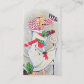 レトロのヴィンテージのクリスマスの女性はメッセージを加えます 名刺 (正面)