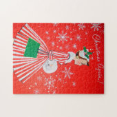 レトロのヴィンテージのクリスマスの女性休日パズル ジグソーパズル (横)