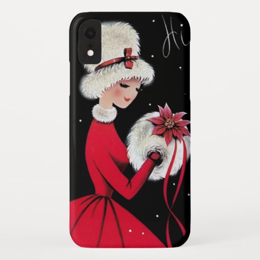 レトロのヴィンテージのクリスマスの女性休日 Case-Mate iPhoneケース (裏面)