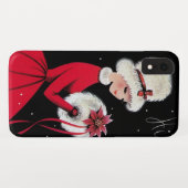 レトロのヴィンテージのクリスマスの女性休日 Case-Mate iPhoneケース (裏面(横))