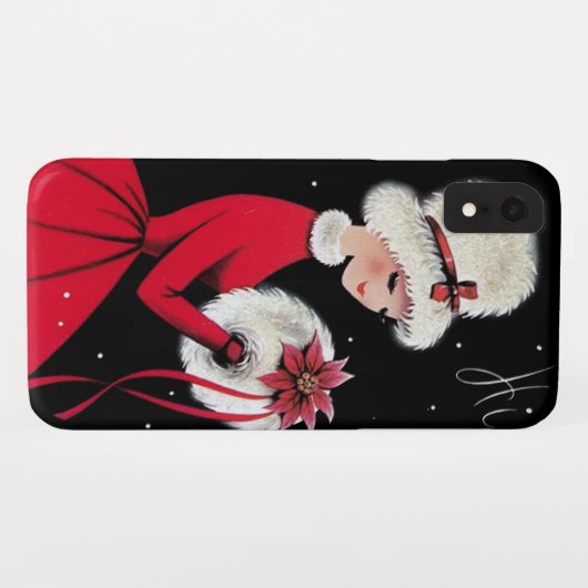 レトロのヴィンテージのクリスマスの女性休日 Case-Mate iPhoneケース (裏面(横))
