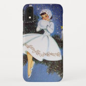 レトロのヴィンテージのクリスマスの女性 Case-Mate iPhoneケース (裏面)