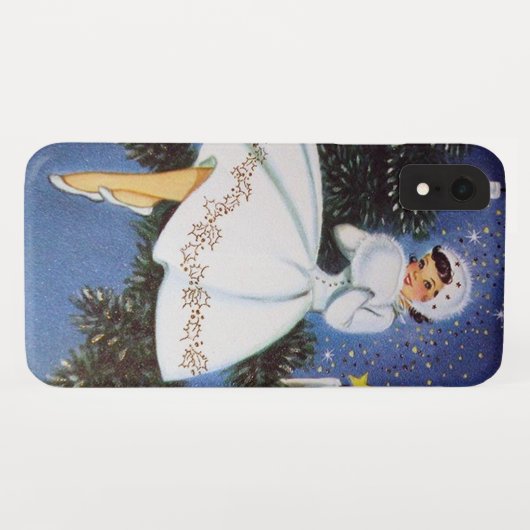 レトロのヴィンテージのクリスマスの女性 Case-Mate iPhoneケース (裏面(横))