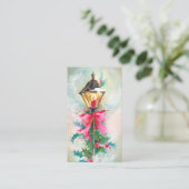 レトロのヴィンテージのクリスマスの照明はメッセージカードを加えます 名刺 (スタンド正面)