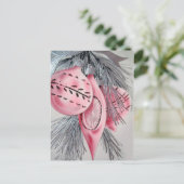 レトロのヴィンテージのクリスマスの球根の休日の郵便はがき シーズンポストカード (スタンド正面)