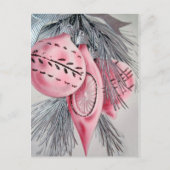 レトロのヴィンテージのクリスマスの球根の休日の郵便はがき シーズンポストカード (正面)