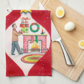 レトロのヴィンテージのクリスマスの球根の台所タオル キッチンタオル (四つ折り)