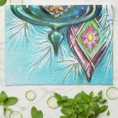 レトロのヴィンテージのクリスマスの球根の台所タオル キッチンタオル (折り畳み)