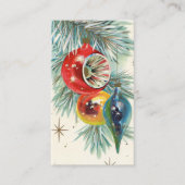 レトロのヴィンテージのクリスマスの球根はメッセージカードを加えます 名刺 (正面)