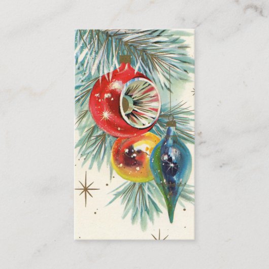 レトロのヴィンテージのクリスマスの球根はメッセージカードを加えます 名刺