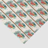 レトロのヴィンテージのクリスマスの球根パターンティッシュ 薄葉紙 (詳細)
