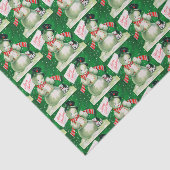 レトロのヴィンテージのクリスマスの雪だるまの休日のティッシュ 薄葉紙 (詳細)