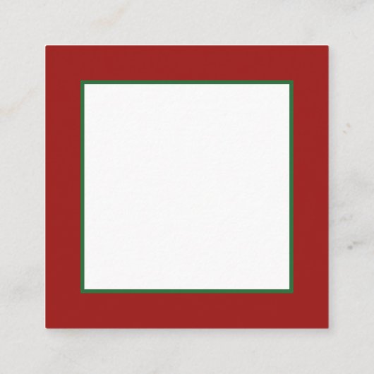 レトロのヴィンテージのクリスマスはメッセージの名刺を加えます スクエア名刺 (裏面)