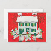 レトロのヴィンテージのクリスマスカード シーズンポストカード (正面/裏面)