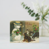 レトロのヴィンテージのクリスマスカード シーズンポストカード (スタンド正面)