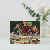 レトロのヴィンテージのクリスマスカード シーズンポストカード (スタンド正面)