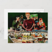 レトロのヴィンテージのクリスマスカード シーズンポストカード (正面/裏面)