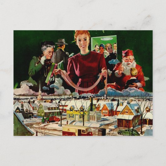 レトロのヴィンテージのクリスマスカード シーズンポストカード (正面)