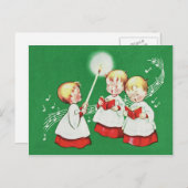 レトロのヴィンテージのクリスマスカード シーズンポストカード (正面/裏面)