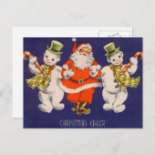 レトロのヴィンテージのクリスマスカード シーズンポストカード (正面/裏面)