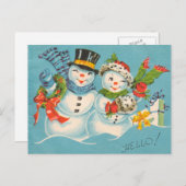 レトロのヴィンテージのクリスマスカード シーズンポストカード (正面/裏面)