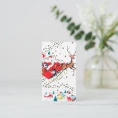 レトロのヴィンテージのクリスマスサンタはメッセージを加えます 名刺 (スタンド正面)