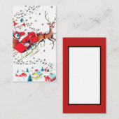 レトロのヴィンテージのクリスマスサンタはメッセージを加えます 名刺 (正面/裏面)